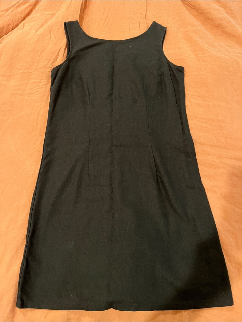 Black Linen Shift Dress - Classic Minimalist